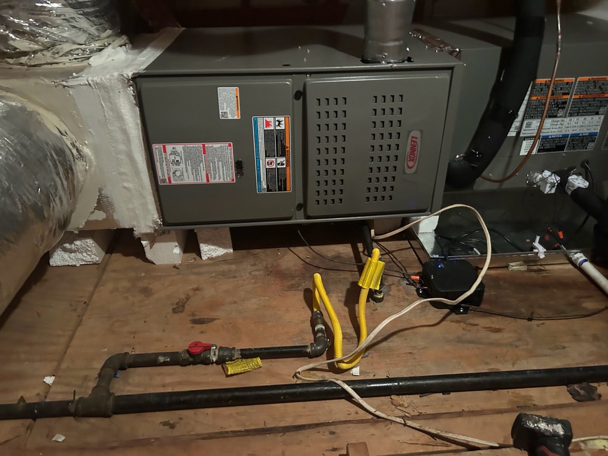 New Lennox furnace and evaporator coil installed in an Austin attic